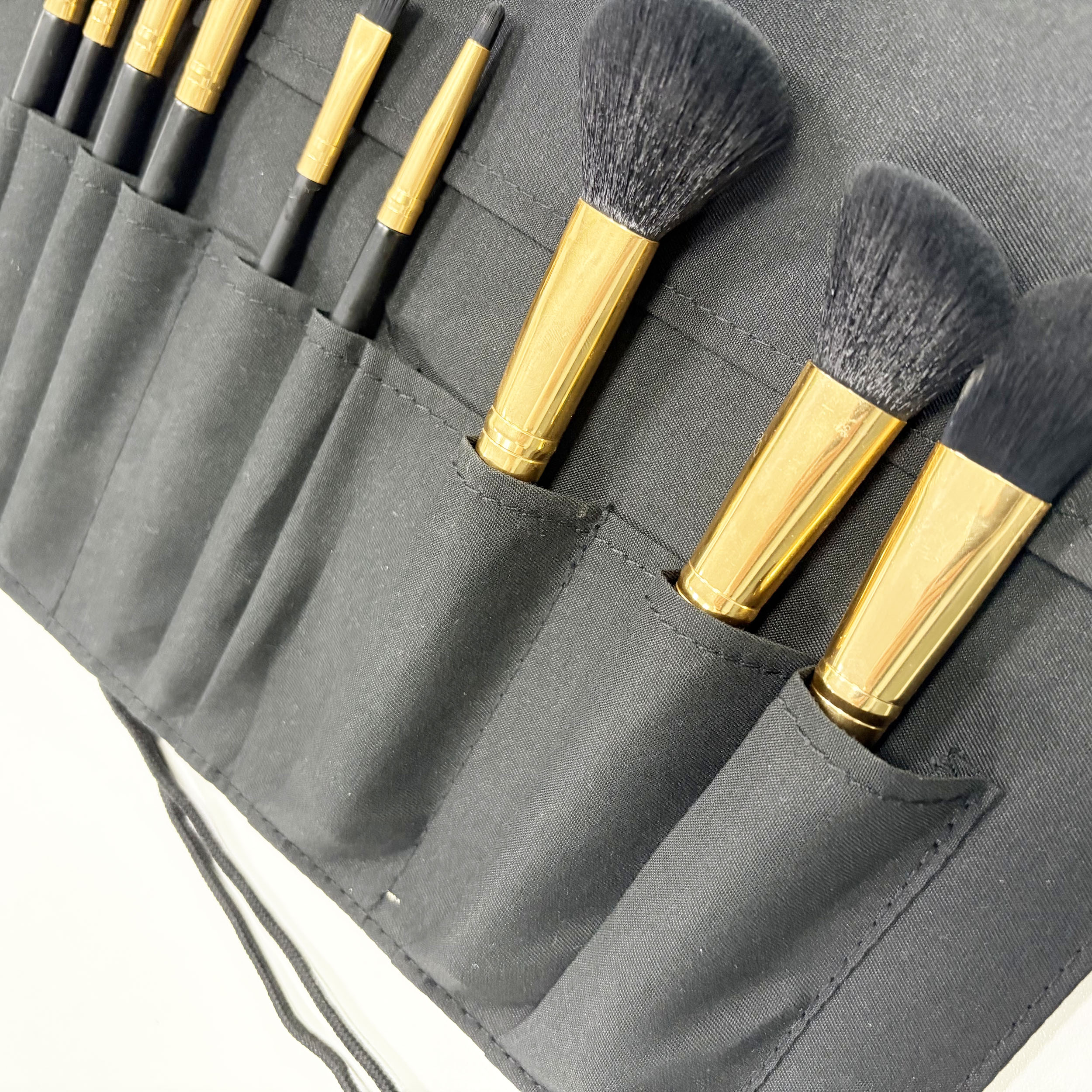 Wholesale Makeup Brush Roll Bag Cosmetic Bag Professional Black Portable Organizer Makeup Brush Bag