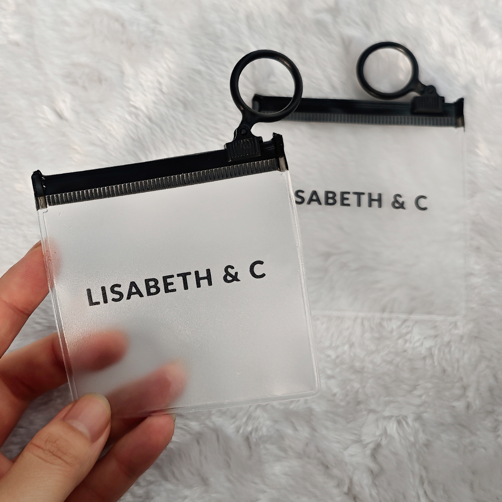 Private Label Custom Earring Necklace Jewelry Zipper Packaging Bag Wholesales Pvc Zipper Bag with logo