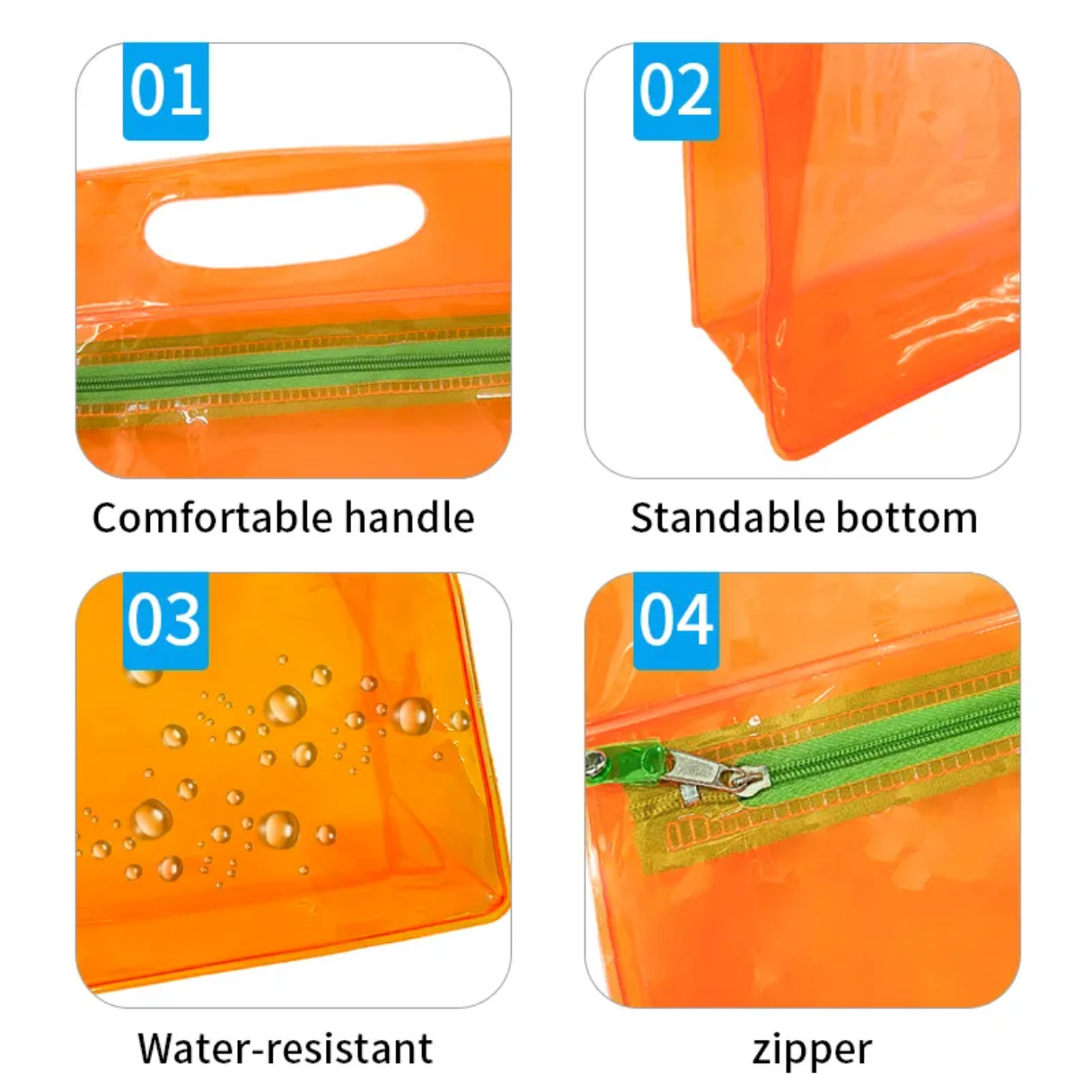 Customized Travel Pvc Transparent Ziplock Bag Folding Portable Portable Pvc Cosmetic Storage Bag