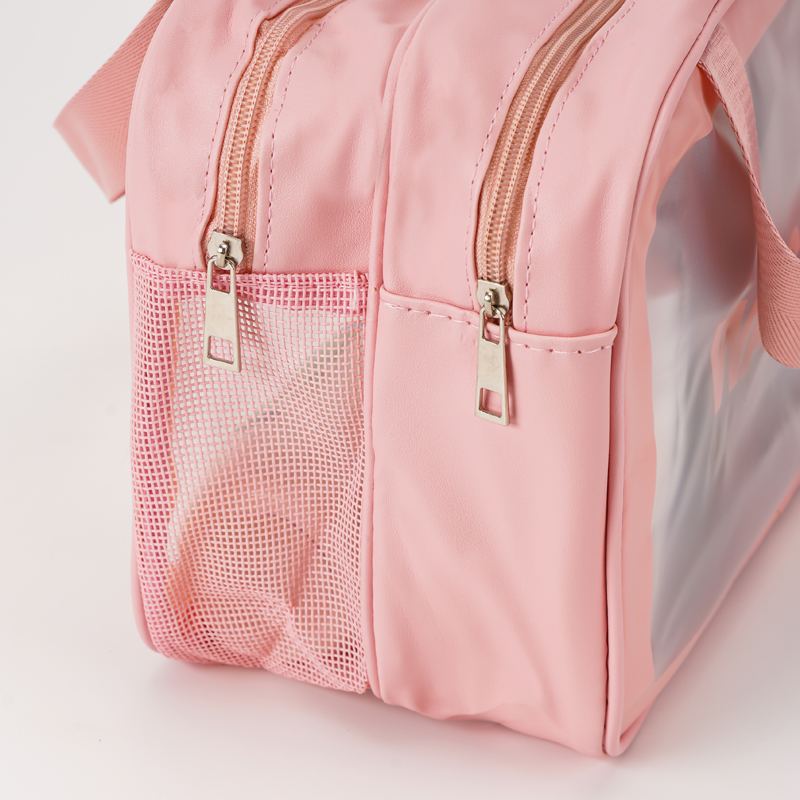 YET Large Clear PVC Zipper Cosmetic Bag with Soft Handle Waterproof &amp; Durable Portable Travel Toiletries Makeup Storage
