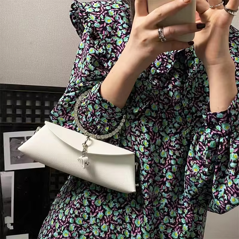JIOMAY Luxury Designer Handbags Women PU Candy Rhinestone Flap Clutch Waterproof Chain Strap Fashion Wedding Makeup Bag