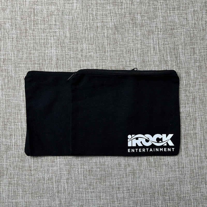 Wholesales Custom Logo Personalized Luxury Handle Black Gold Zipper Travel Pouch for Cosmetic Bag Women Men Makeup Bag