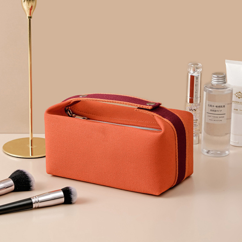 Wholesale Custom logo Gold Zipper Cosmetic Bag Women Travel pink Multi-purpose Organizer square Makeup Bag case