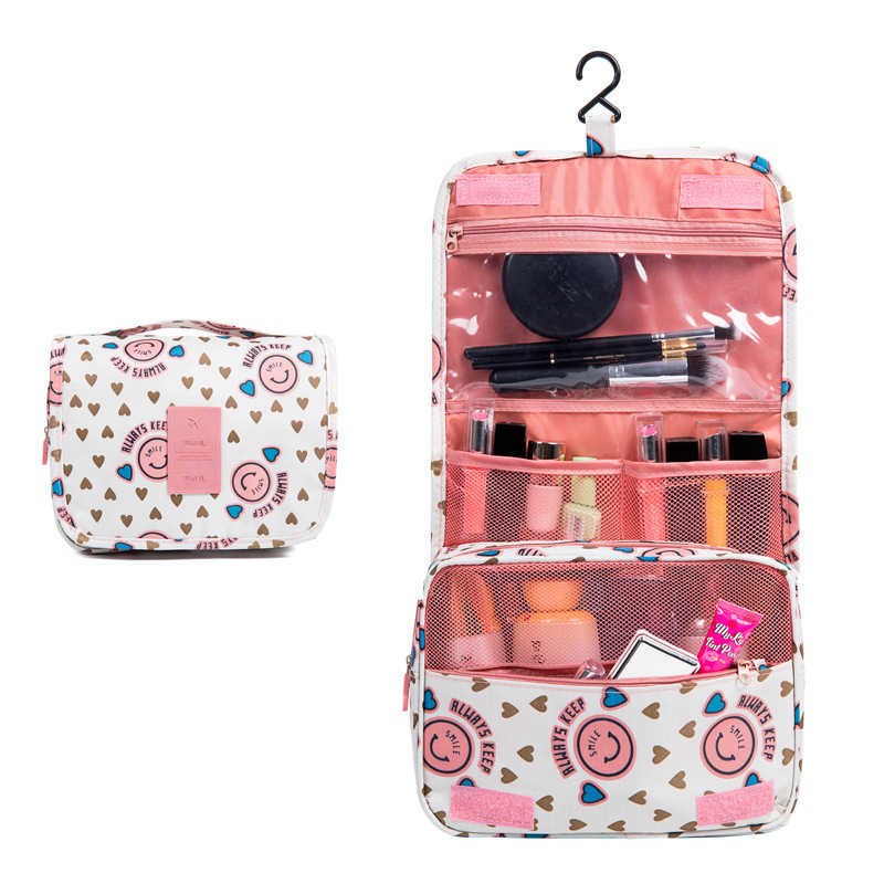 New Custom Large Waterproof Polyester Fashion Travel Women Zipper &amp; Hasp Closure Makeup Cosmetic Bag