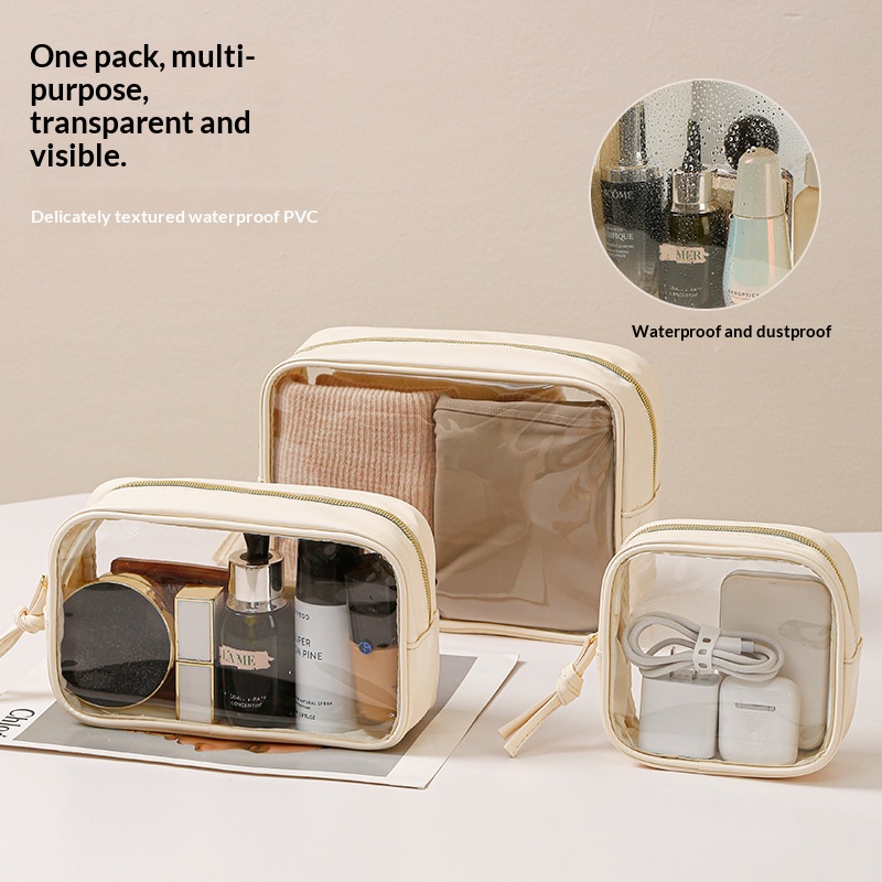 New Travel Portable Transparent Handbag Makeup Storage Bag Multi-purpose Enlarged Capacity PVC Waterproof Wash Bag
