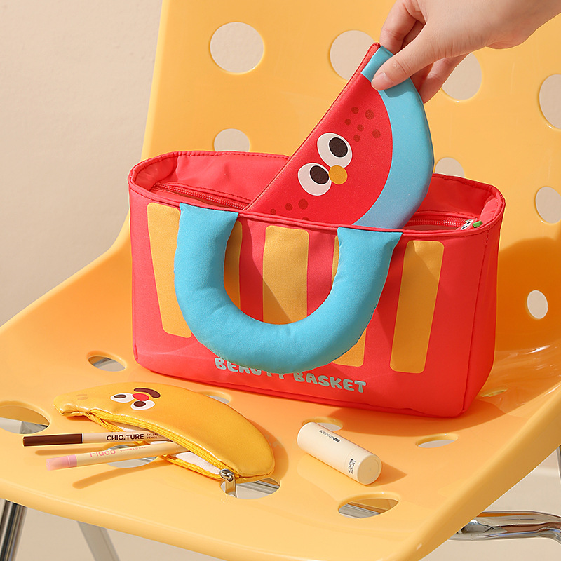 Beauty Basket Cosmetic Bag Set Large Capacity Portable Travel Make Up Storage Rectangle Shape Yiwu Origin
