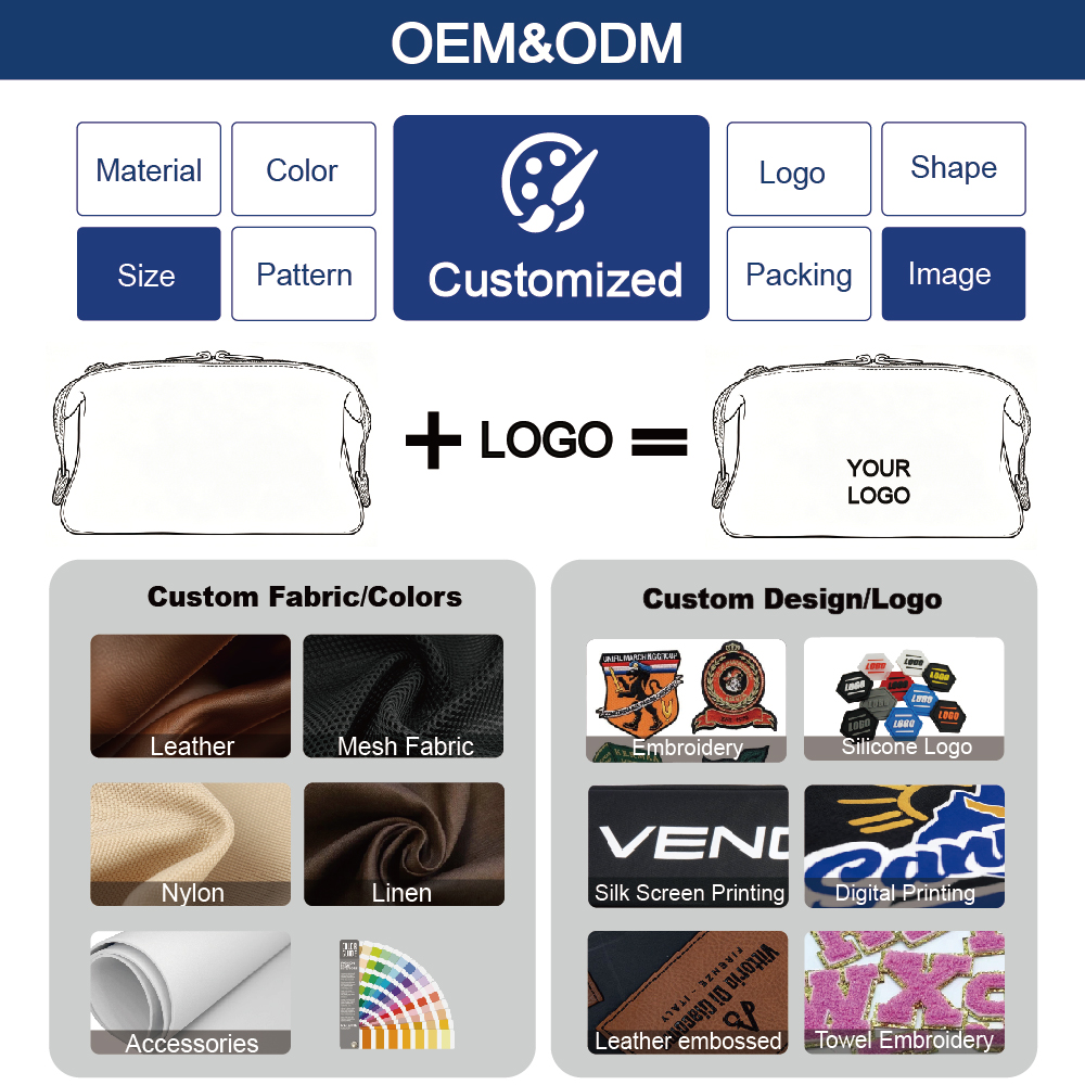 Wholesale Custom logo with Zipper Luxury Light Weight Waterproof Fabric Travel Hanging Toiletry Makeup Bags for Men &amp; Women