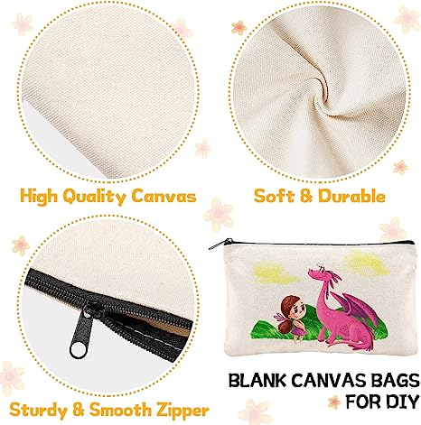 Custom logo Size Private Label Women Travel Make up Bag Large Capacity Money Cotton Canvas Makeup Pouch Cosmetic Bag with Zipper