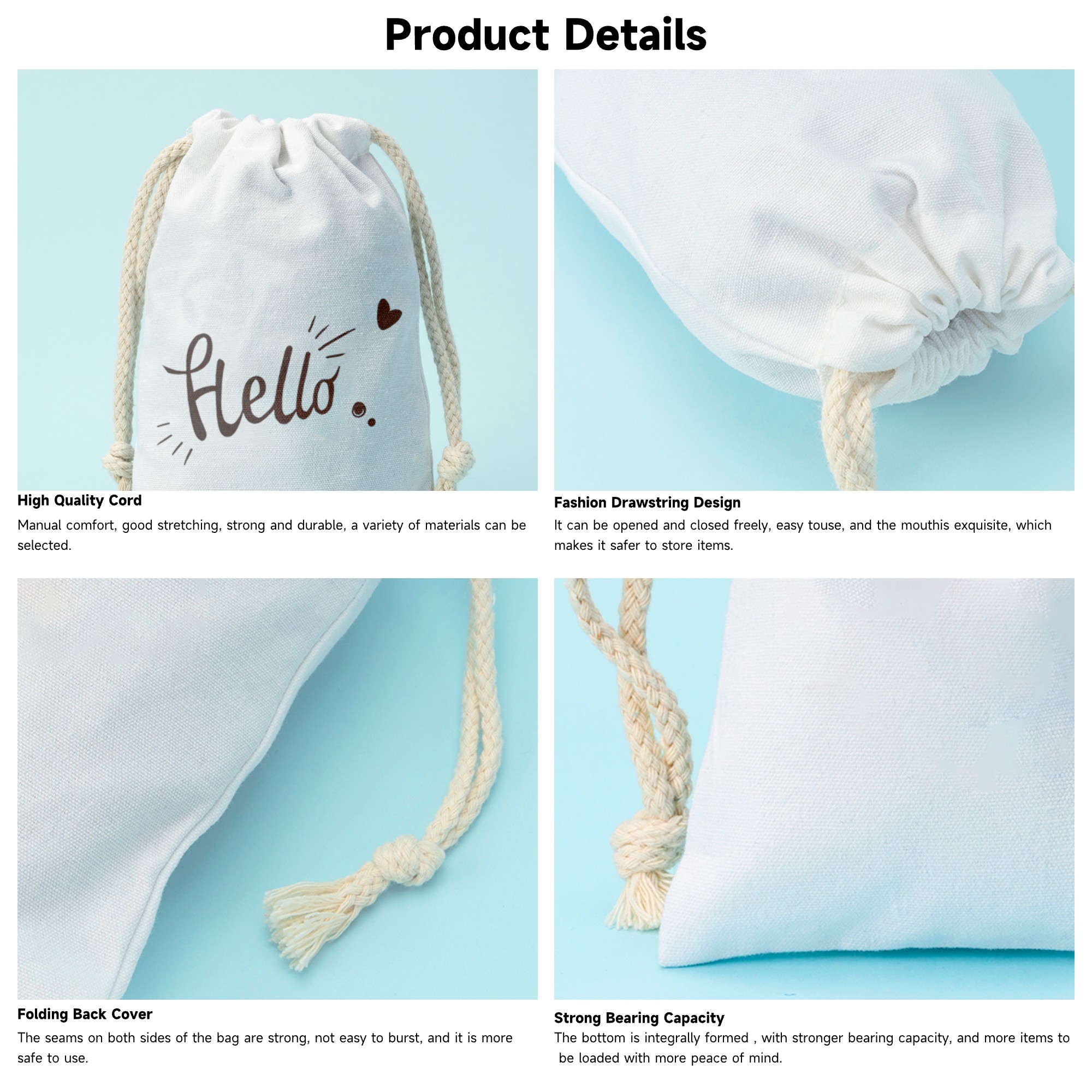 Factory Price 100% Cotton Heavy Duty Hotel Laundry Dustbag Canvas Cotton Drawstring Shoe Bags Cloth Dust Bag For Shoes