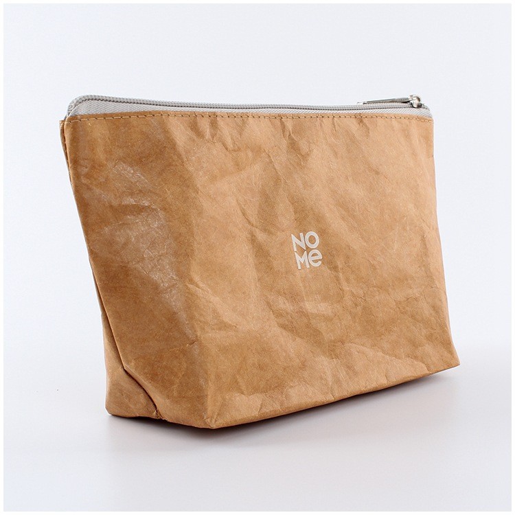 Wholesale Custom Cotton Lining Can Be Folded Custom logo Printing Waterproof Tyvek Zipper Pouch Cosmetic Bag