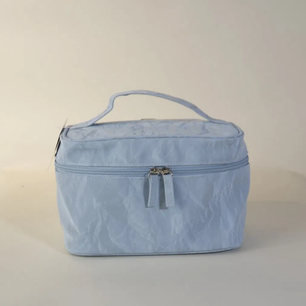 Custom Makeup Hard Box Double Zipper Travel Cosmetic Bags for Ladies Portable Beauty Vanity Makeup Case