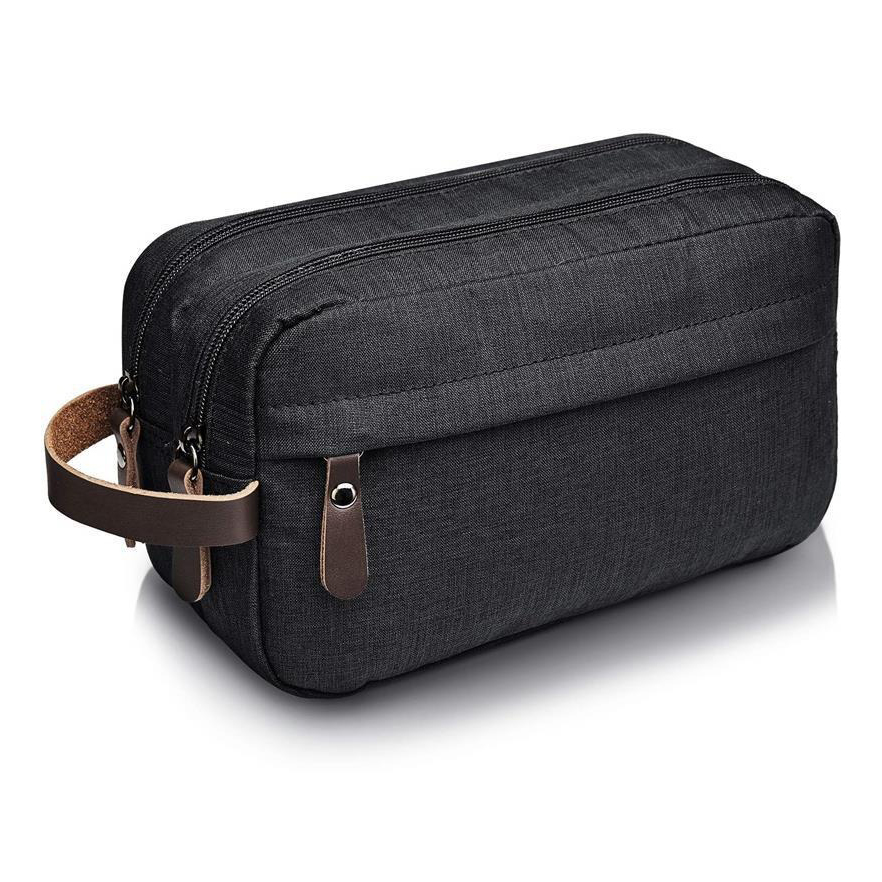 FOCSTAR Custom LOGO Men's Large Capacity Waterproof Nylon Square Hotel Travel Toiletry Bag Dopp Kit (BTF020)