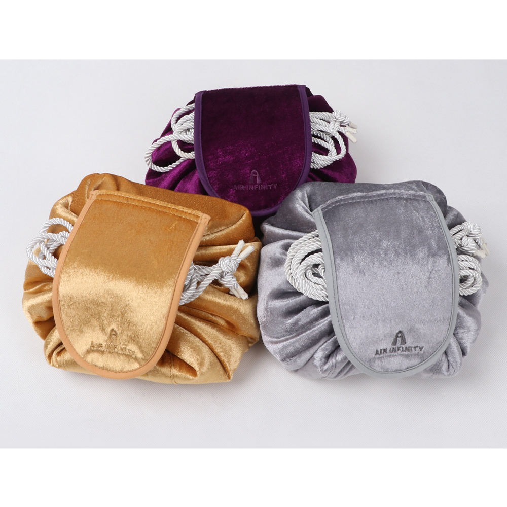 Portable Travel Normcore/Minimalist Polyester Drawstring Makeup Cosmetic Bag for Professional Use