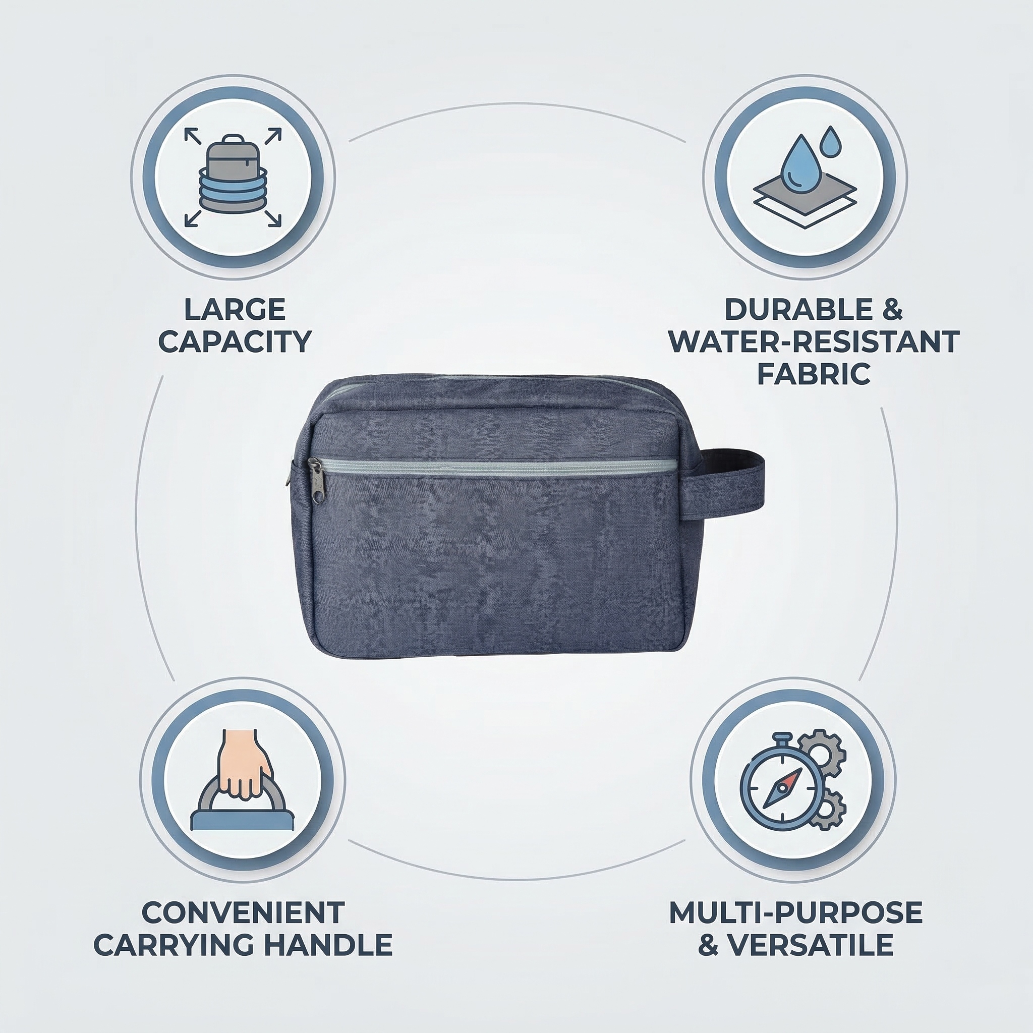 Custom Fashion Foldable Lightweight Travel Purse with Brush Holder