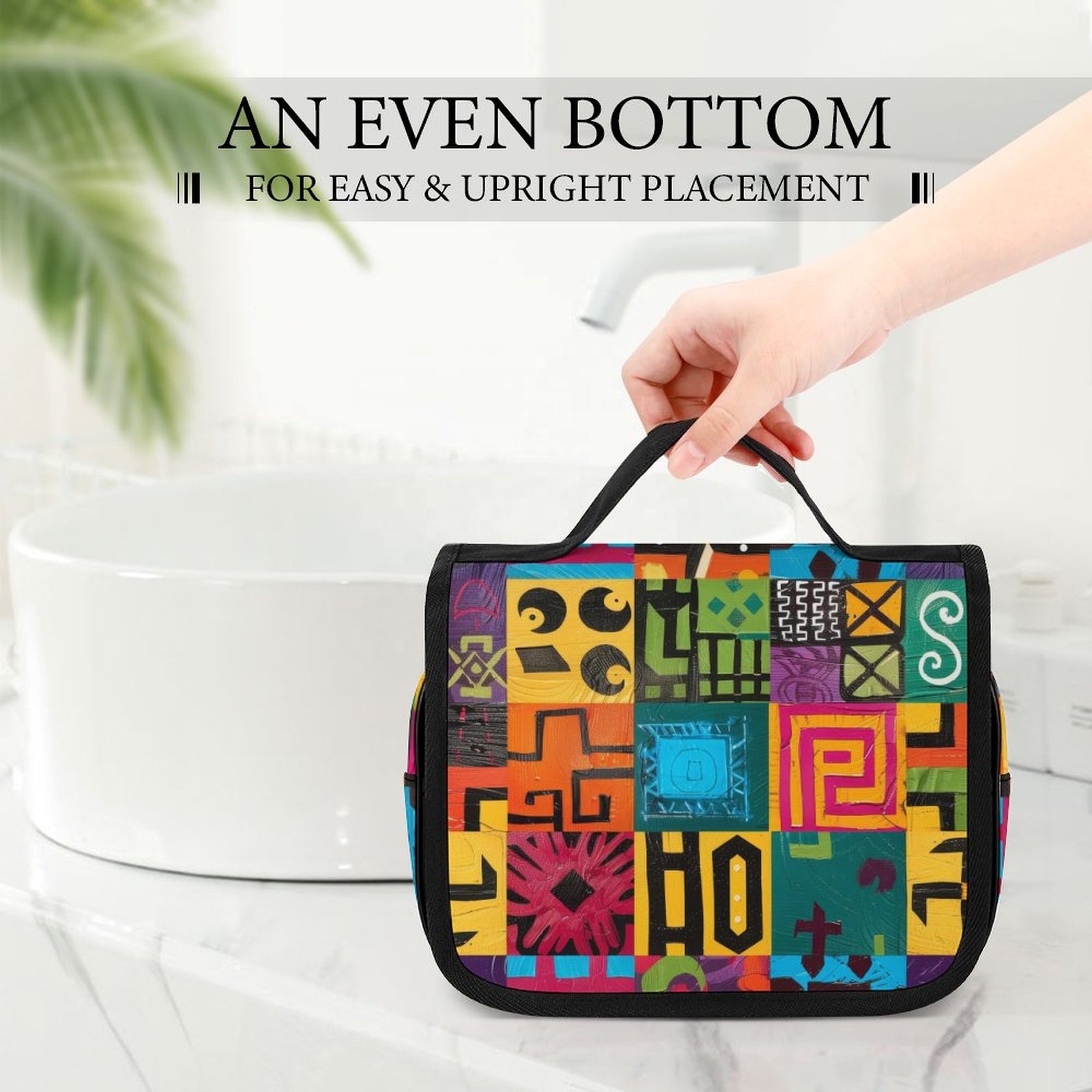 1 Piece Custom Design Pattern African American Style Boho Aztec Toiletry Makeup Cosmetic Hanging Bags