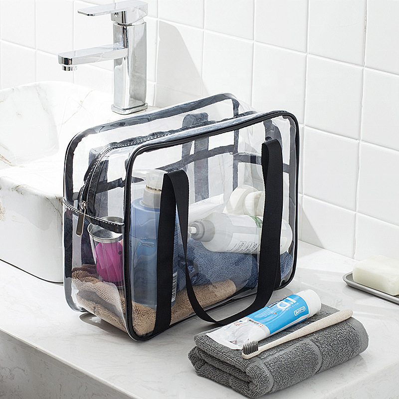 Large Travel Toiletry Bag for Women Transparent Bag Clear Cosmetic Bags With Handle Bathroom Organizer Bag