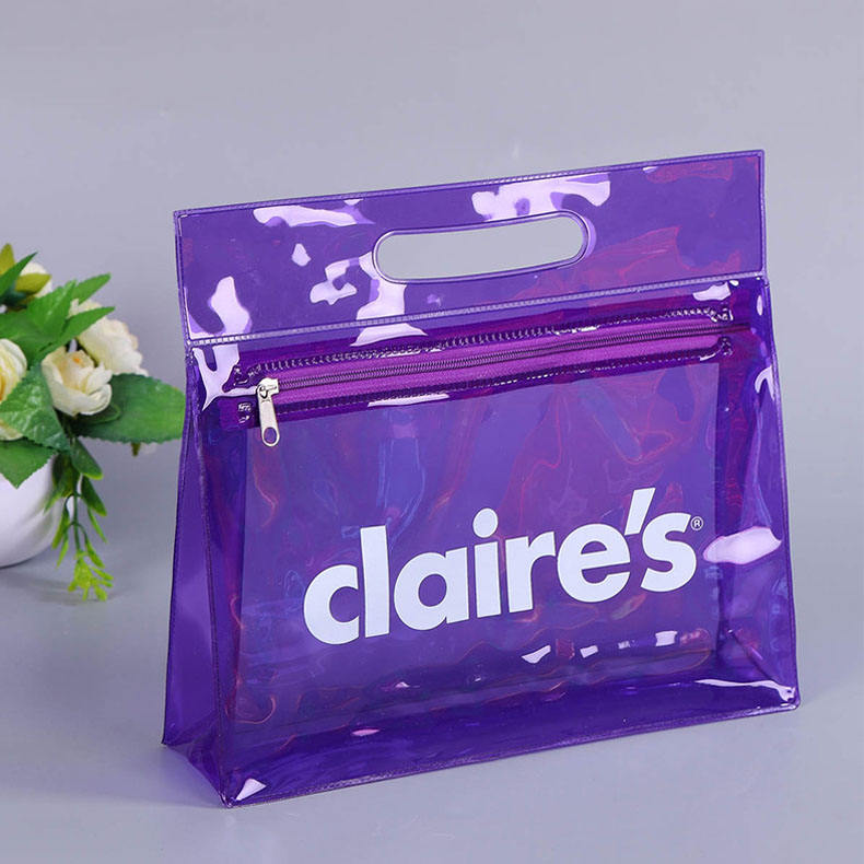 Hanging Transparent PVC Travel Makeup Bag with Customizable Size and Logo