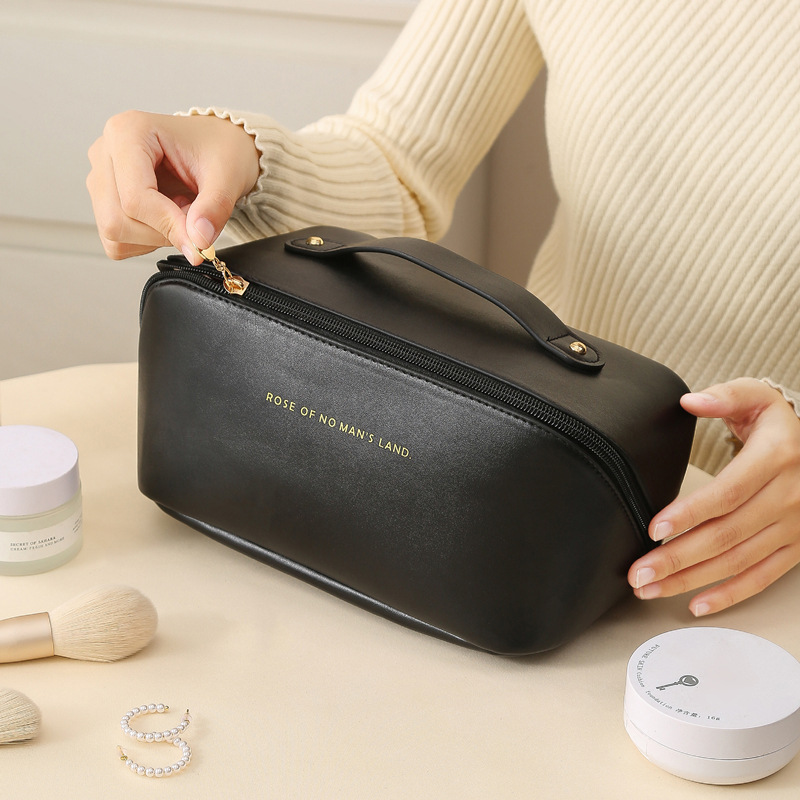 Wholesale Big Makeup Bag Capacity Waterproof Neon Cosmetic Bags Pouch Soft PU Cosmetic Bag for Women