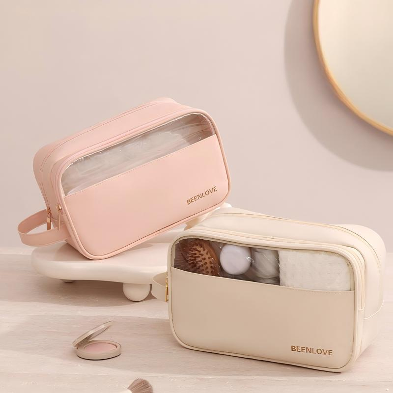 Travel Hot Sale Ginzealreal High Quality Women PU Toiletry Case Large Portable Fashionable Skincare Custom Cosmetic Vanity Pouch Beauty Bag