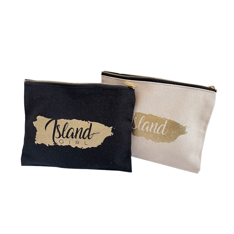 Custom Logo Private Label Women Travel Gidts Canvas Bulk Makeup Pouch Cosmetic Bag With Zipper