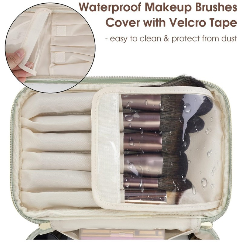 Portable Cute Small Makeup Pouch Holder Organizer Travel Vanity Toiletry Bag PU Leather Cosmetic Toiletry Case Bag with Makeup