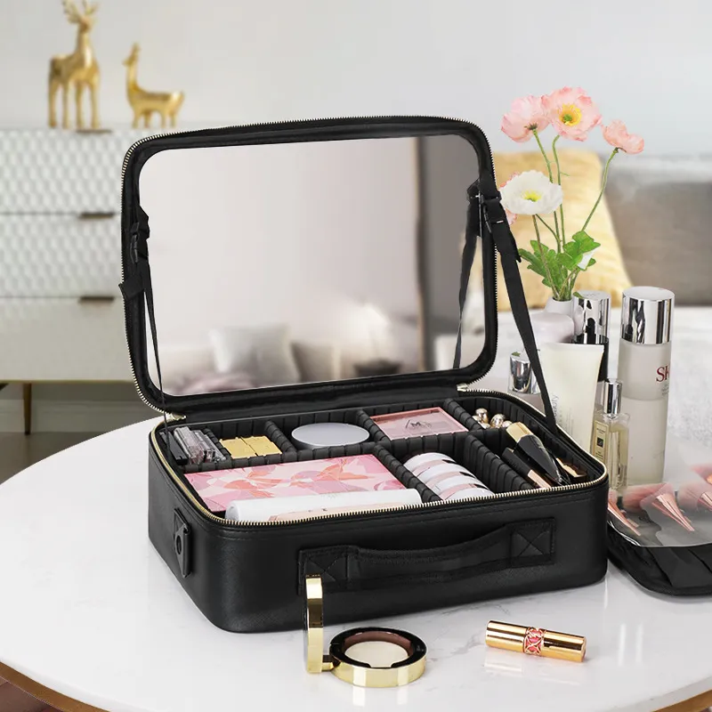 Makeup Bag with Lighted Mirror