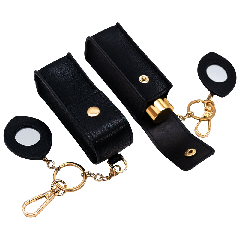 Luxury Printing logo Pu Leather Cosmetic Lipstick Box Small Lip Balm Makeup Organizer Storage case Gift Packaging Bag Lipstick
