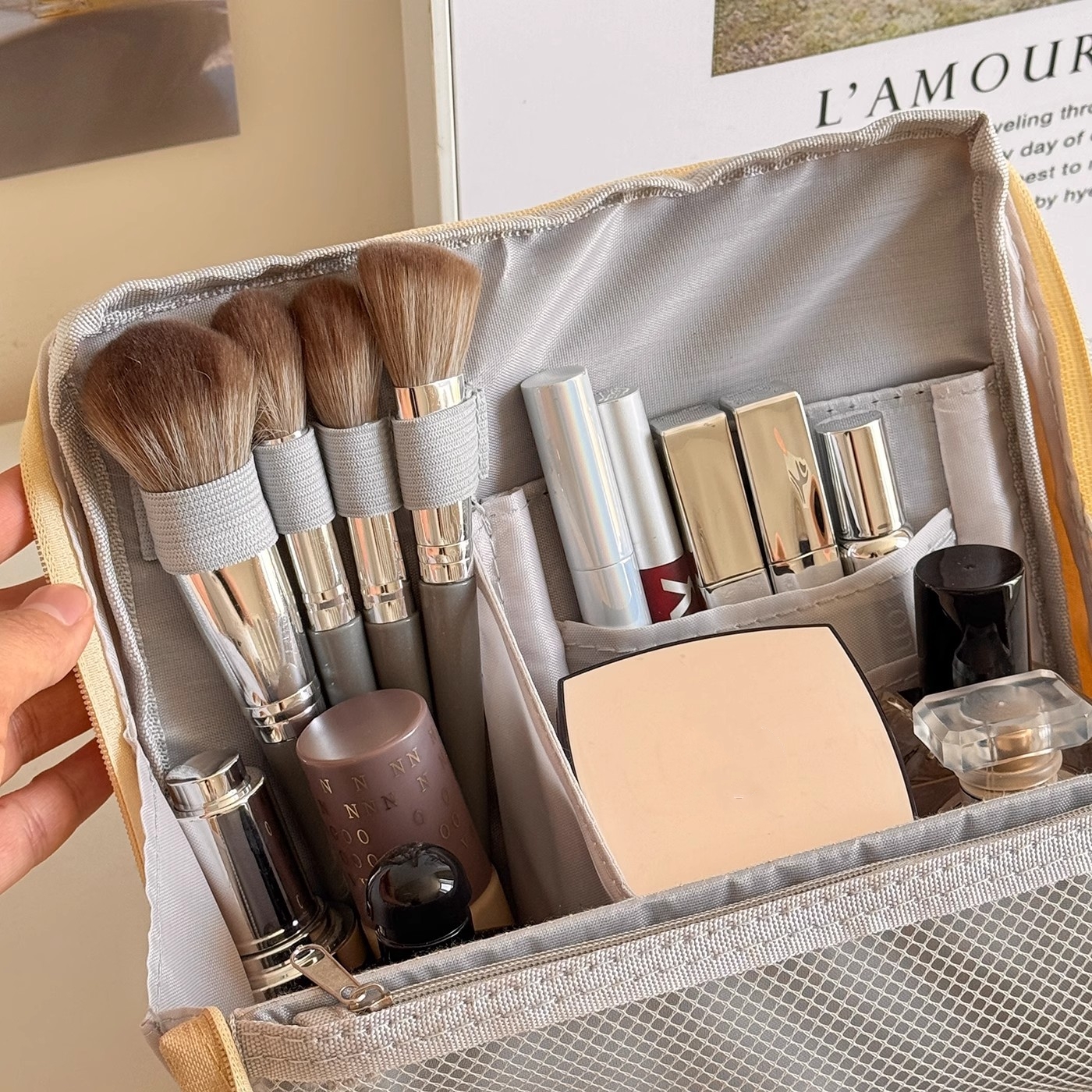 Large Foldable Cosmetic Bags Travel Toiletries Organizer Waterproof Storage Make Up Cases Big Makeup Bag