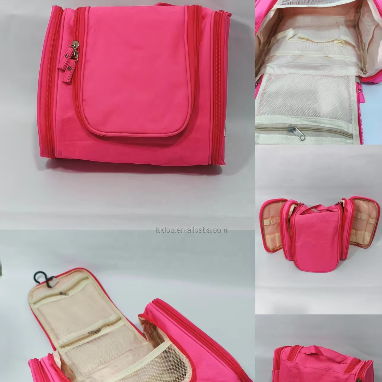 Latest Chinese Importers Custom logo Fashion Waterproof Multifunction Tote Toiletries Bags Make up Bags with Hook