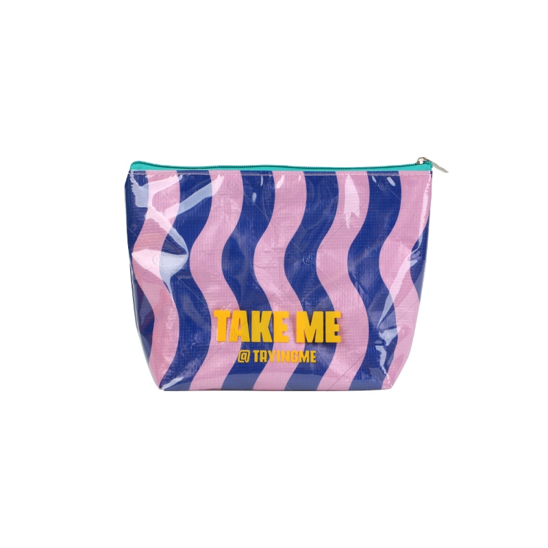 Wholesale Custom Logo Clear PVC Woven Travel For Toiletry Cosmetic Zipper Bag Waterproof Women's Makeup Cosmetic Bag