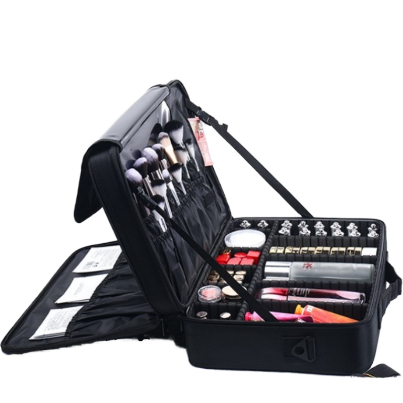 Hot Sale Professional Makeup Brushes Organizer Bag Makeup Artist Cosmetic Case Makeup Handbag Travel Portable Cosmetic Bag