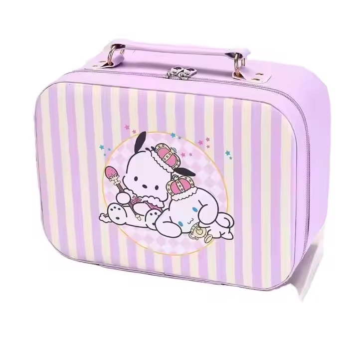 Girl Vanity Portable Large Capacity Skincare Storage Box Cute Cartoon Portable Cosmetic Case Bag
