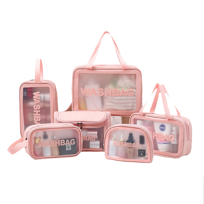 Fashion Custom logo Waterproof Toiletry Bags Make up Bag Transparent clear Makeup Cosmetic Bag With Zipper