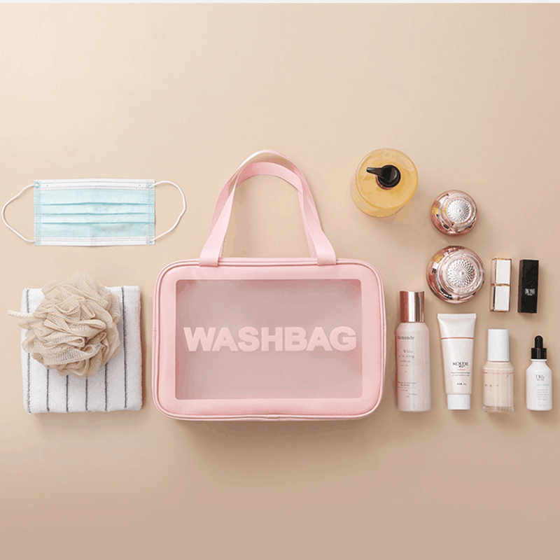 Fashion Custom logo Waterproof Toiletry Bags Make up Bag Transparent clear Makeup Cosmetic Bag With Zipper