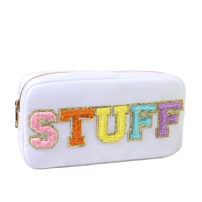 Spot Wholesale Women Casual Large Capacity Storage Bags Waterproof Nylon Letter Cosmetic Bag with Customizable