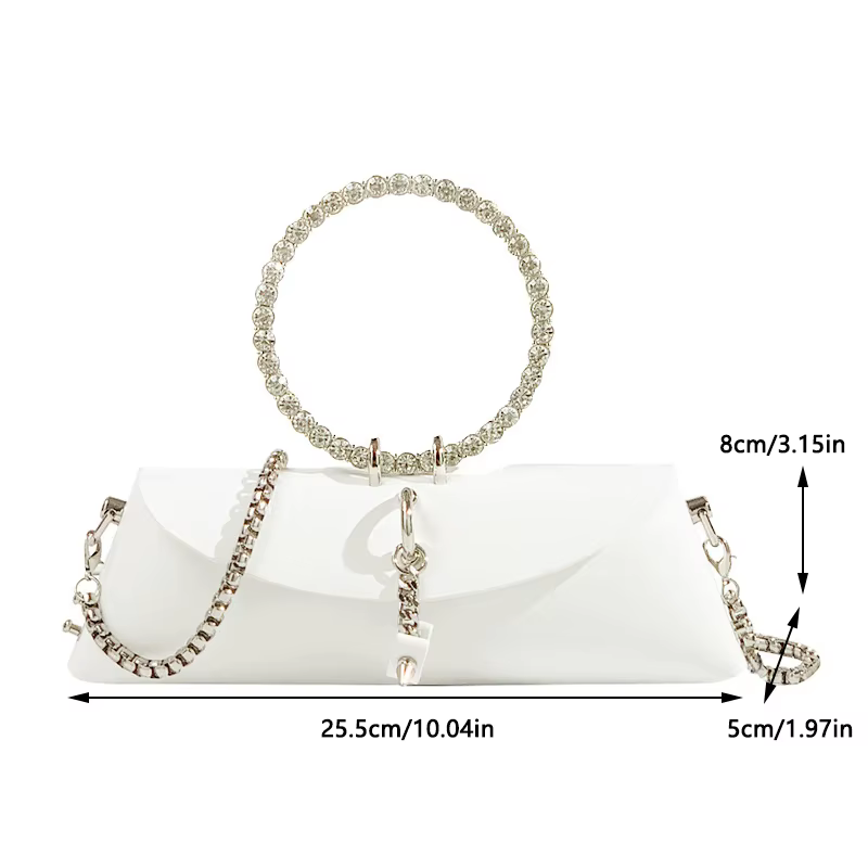 JIOMAY Luxury Designer Handbags Women PU Candy Rhinestone Flap Clutch Waterproof Chain Strap Fashion Wedding Makeup Bag