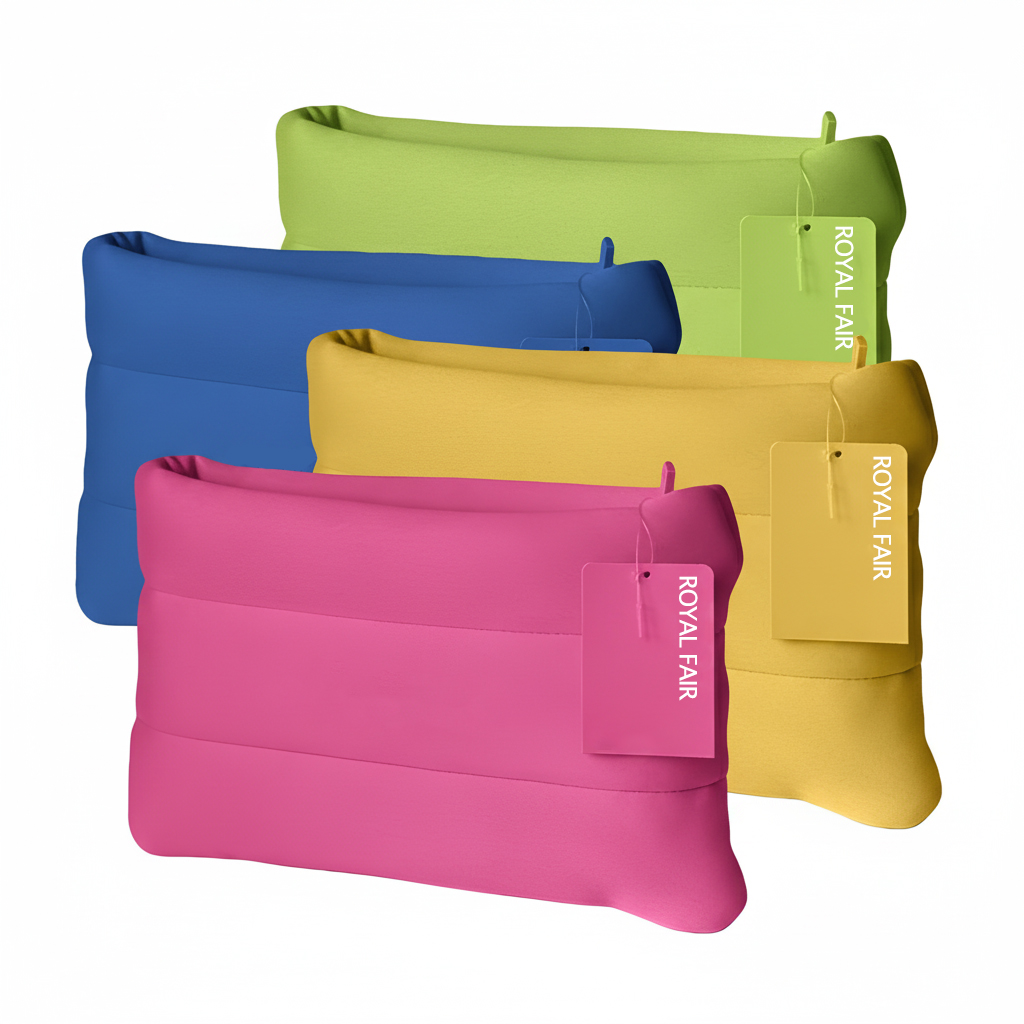 Royal Fair OEM Custom Quilted Puffy Bubble Cosmetic Makeup Organizer Neoprene Makeup Bag Set Letter Skincare Scuba Toiletry Bag