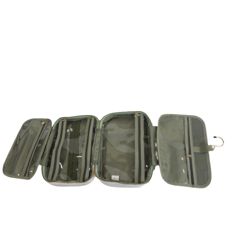 Women's Large Travel for Toiletry Bag with Zipper Closure Transparent Cosmetic Bag with Hanging Hook for Convenient Makeup