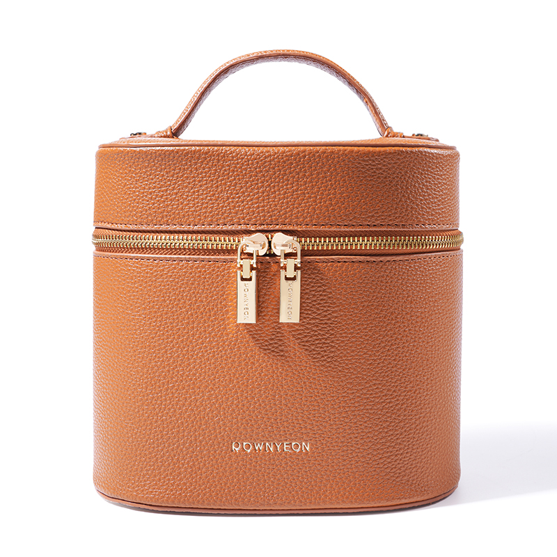Rownyeon Large Capacity Luxury Makeup Bag Organizer Case with Waterproof Brush Pocket
