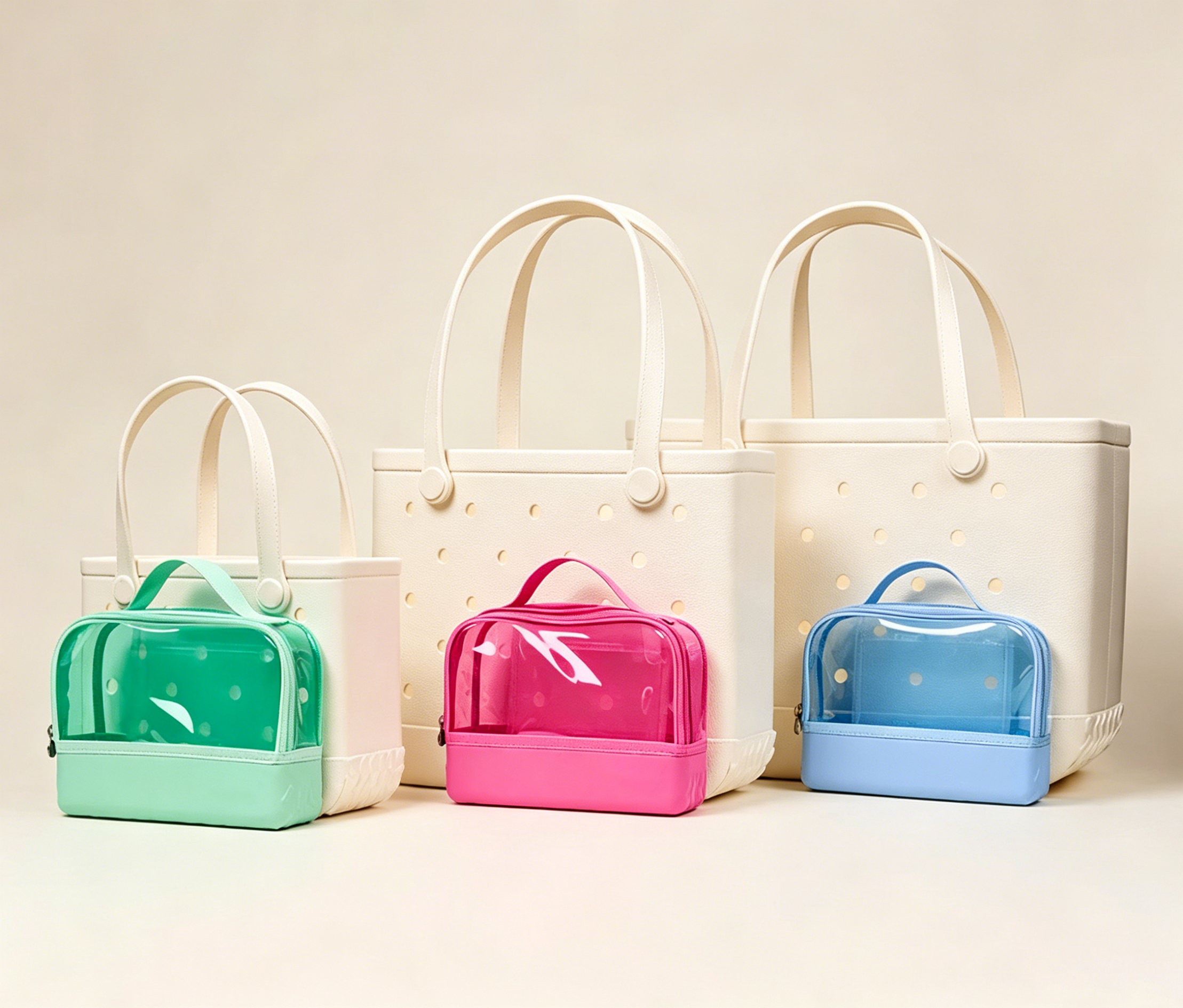 Custom Waterproof Clear Organizer Pouch EVA Beach Tote Accessories Makeup Storage Bag Travel Cosmetic Organizer