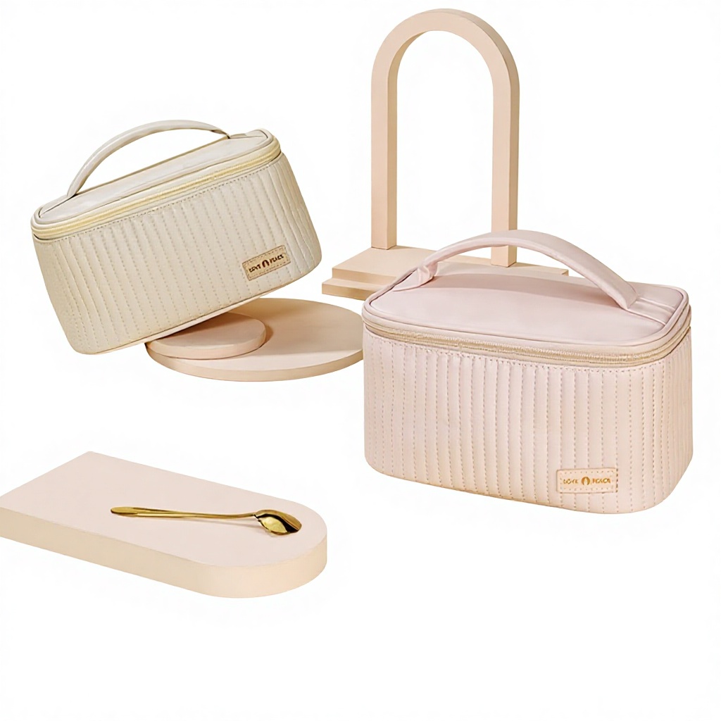 New Fashion PU Leather Open Large Capacity Travel Waterproof Makeup Organizer Bag Portable Lipstick for Storage Convenient