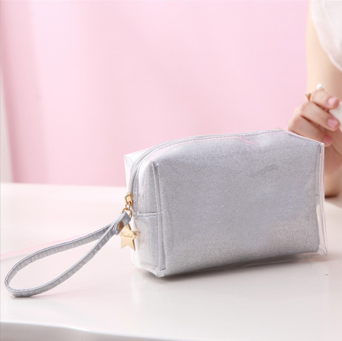 Custom Female Portable Makeup Bag Small Cute Storage Bag Beautiful Girl 2024 New Transparent Cosmetic Bag