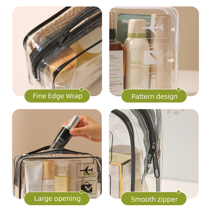 HANFEIZI Vacation Organization Clear Makeup Bag Toiletry Bag for Travel