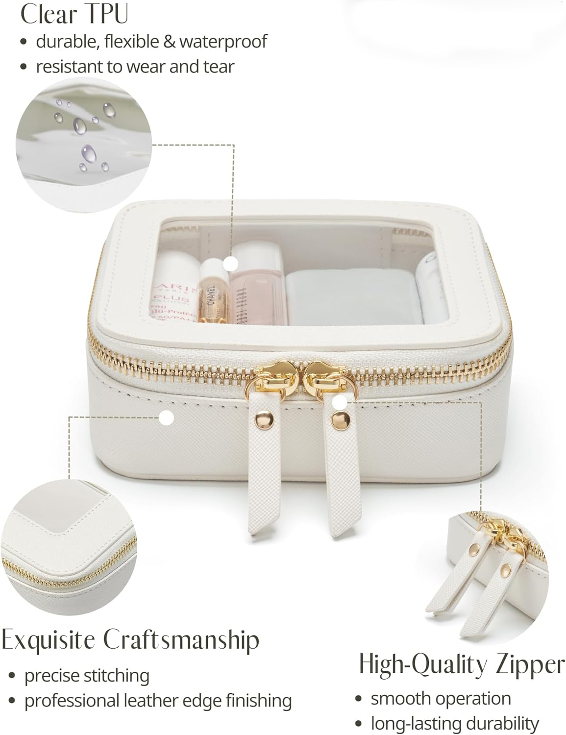 Custom Logo Printing Mini Transparent PVC Clear Makeup Bag Make up Pouch Small Cosmetic Bag