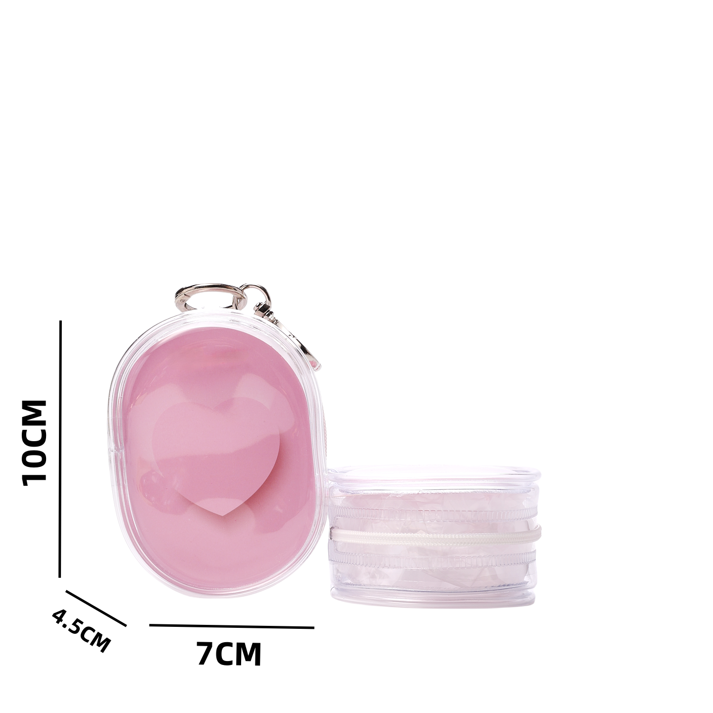 Mini portable transparent hanging jewelry storage bag, PVC pouch, jelly makeup bag
