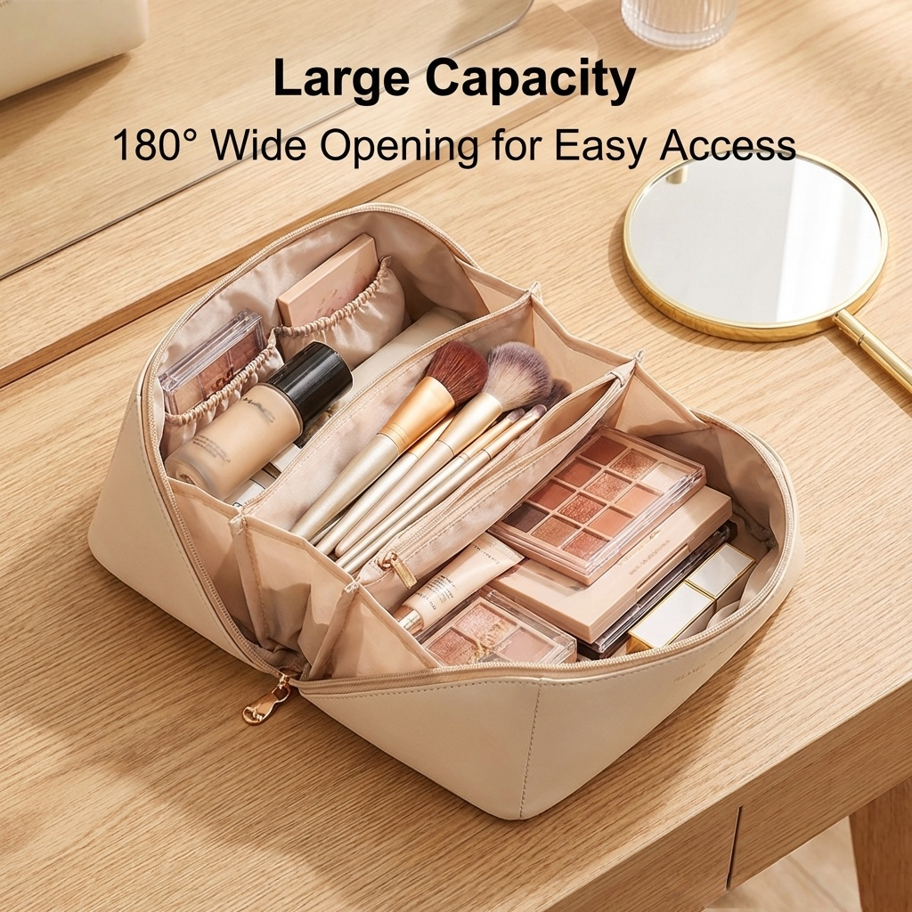 Wholesale Soft Fabric High Quality Cosmetic Travel Makeup Bag Large Capacity Portable Storage Bag in Stock