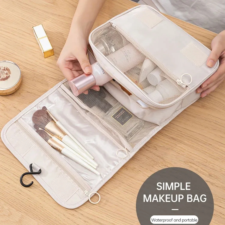 HANFEIZI Large Multifunctional Foldable Travel Organizer Case Hanging Toiletry Bag Hook Custom Logo Cosmetic Bag