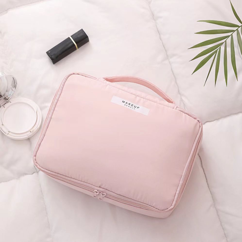 2025 New Design Large Capacity Portable Travel Women Cosmetic Bag 2 In 1 Design Waterproof Makeup Bag With Removable Small Bag