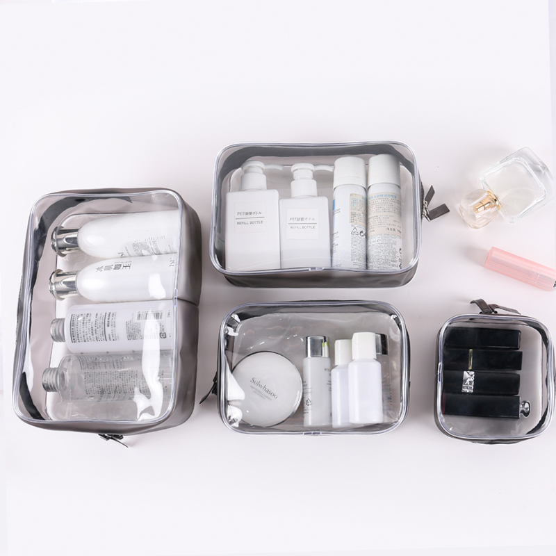 Private Label Cosmetic Bags Pvc Zipper Cosmetic Makeup Bag Custom Logo Printed Fashion Women Travel Make up Bag