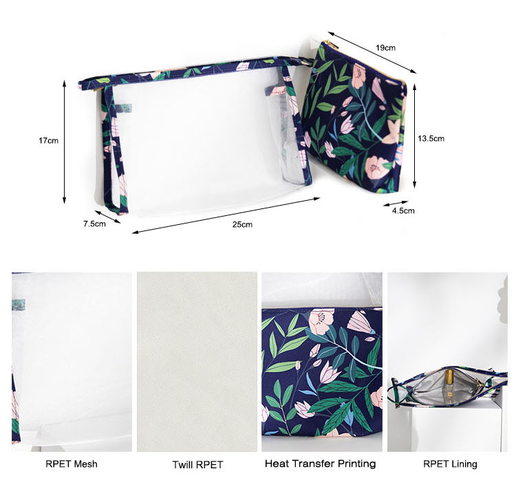 Wholesale Custom Luxury Clear Mesh Transparent Beauty Small Cosmetic Organizer Makeup Bag Pouch Set